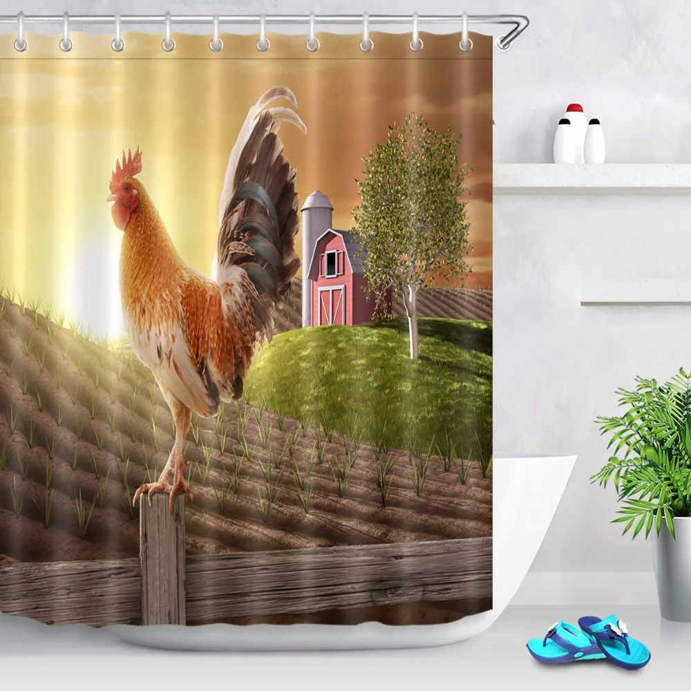 LB петух донесенная занавеска для душа удлиненная Водонепроницаемая моющаяся