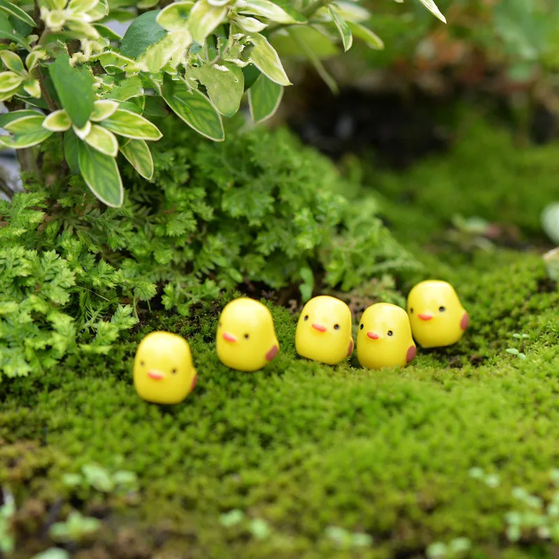 10 шт Мини желтый цыпленок животных миниатюрное украшение для сада в виде Феи