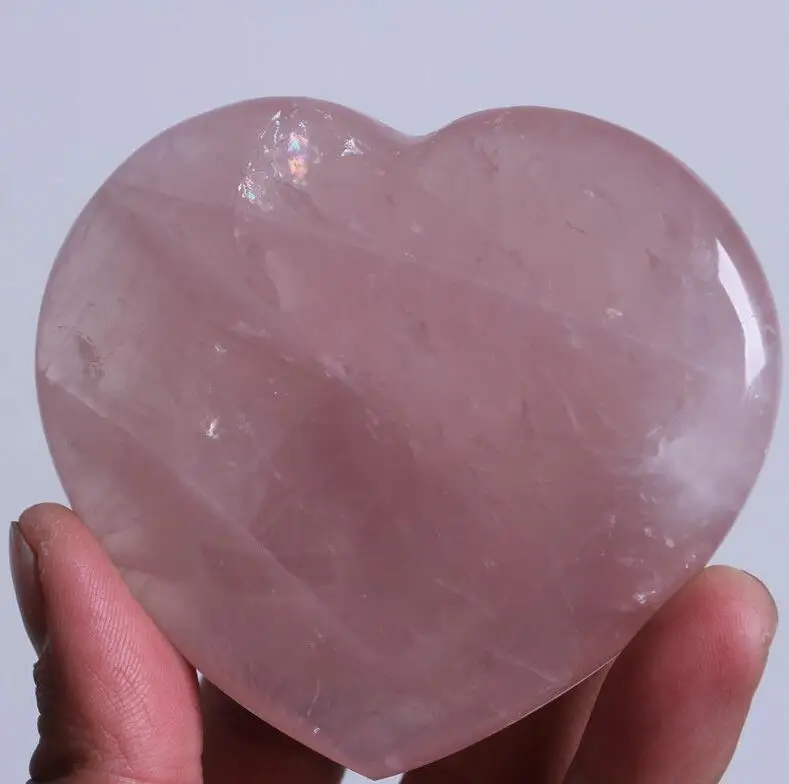 

High Quality Natural Rose Quartz Crystal Heart Healing