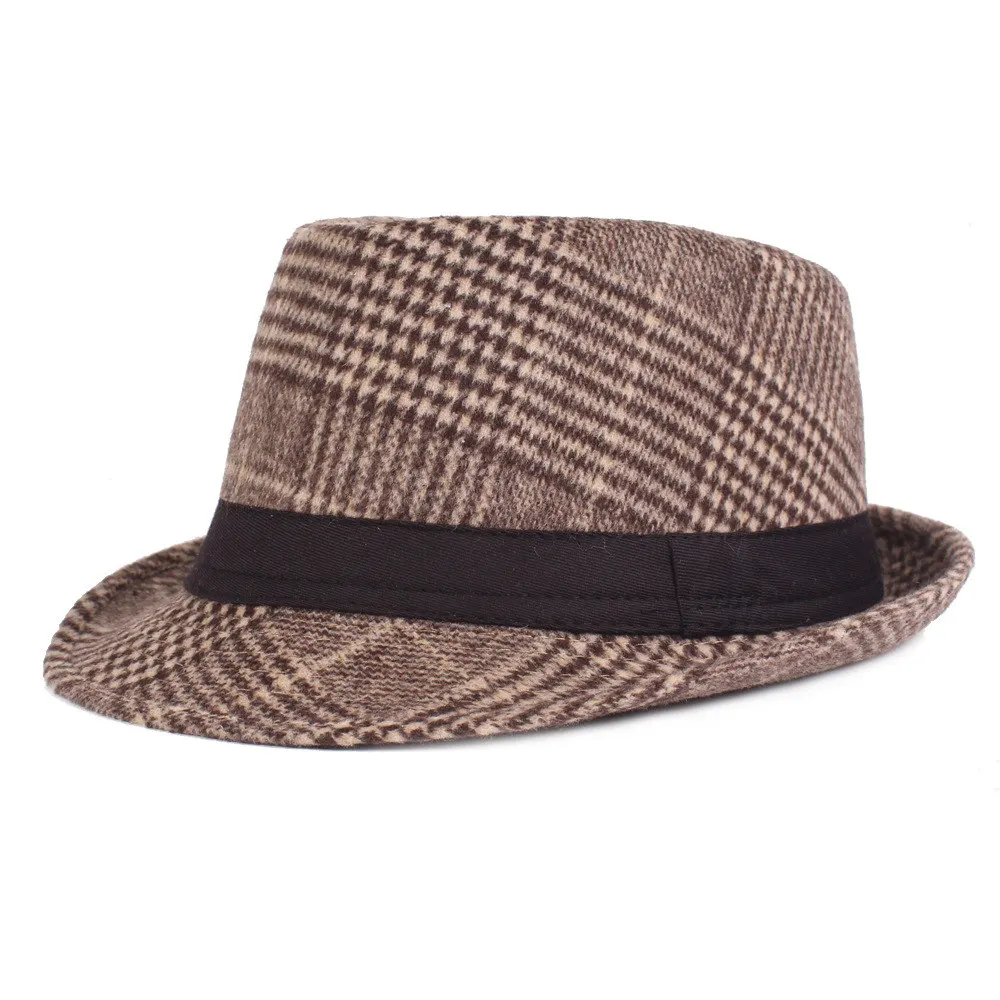 Горячая Распродажа Новая модная Мужская fedoras Женская модная джазовая шапка зимняя черная Шерстяная Смесь Кепка Уличная Повседневная шляпа gorras - Цвет: 2