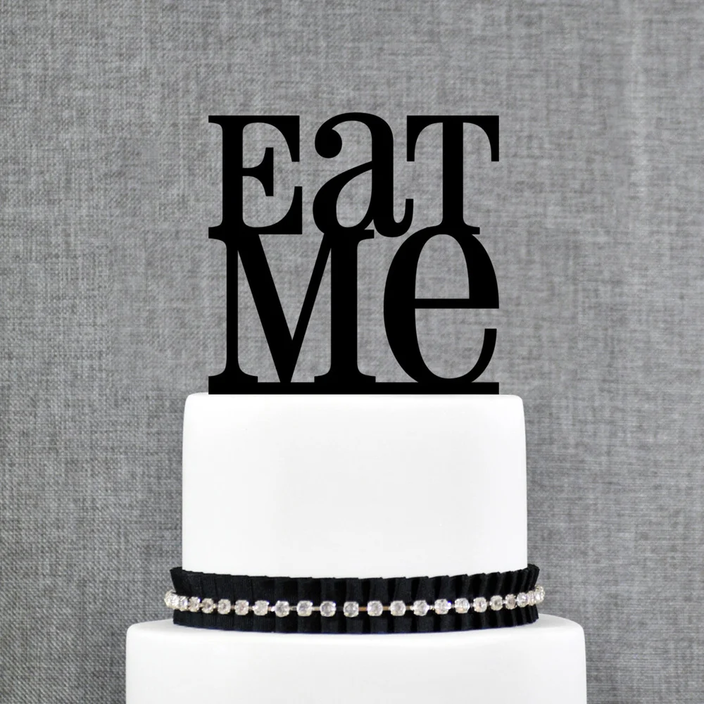 Eat Me свадебный торт Топпер невеста и жених Забавный Современный Свадебный