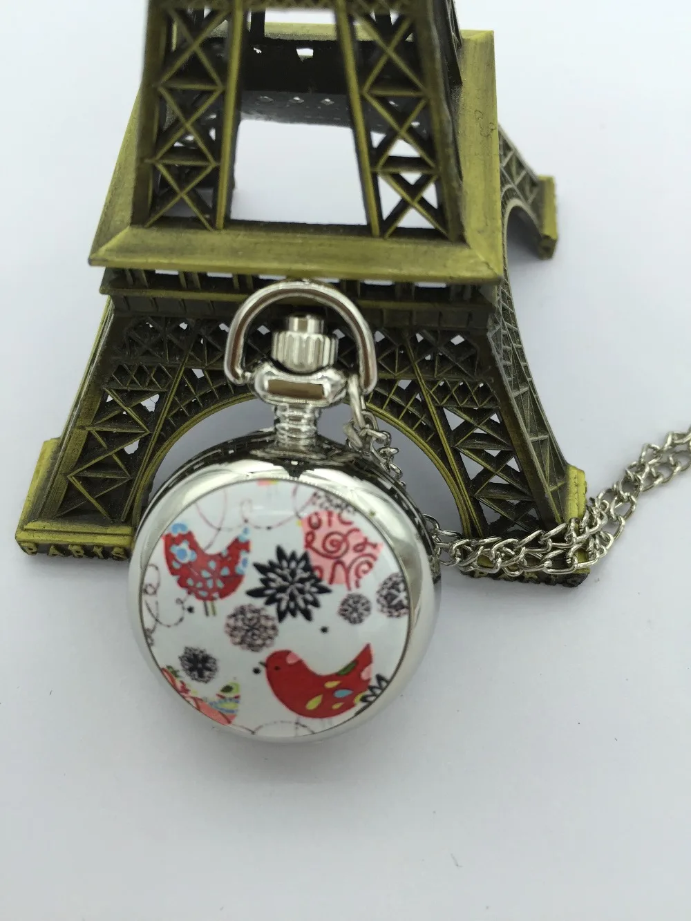 Кварцевые часы с подвеской в виде курицы цветов эмалированных подарок|pocket