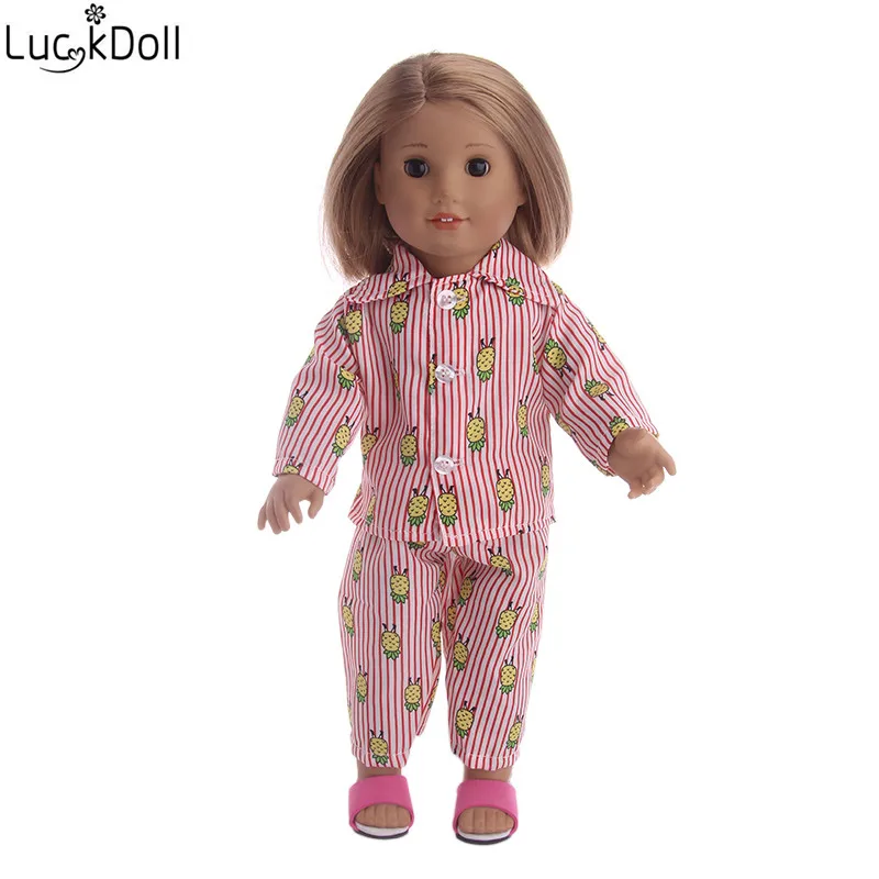 LUCKDOLL высокое качество Pajamats подходит 18 дюймов Американский 43 см Кукла одежда аксессуары, игрушки для девочек, поколение, подарок на день рождения