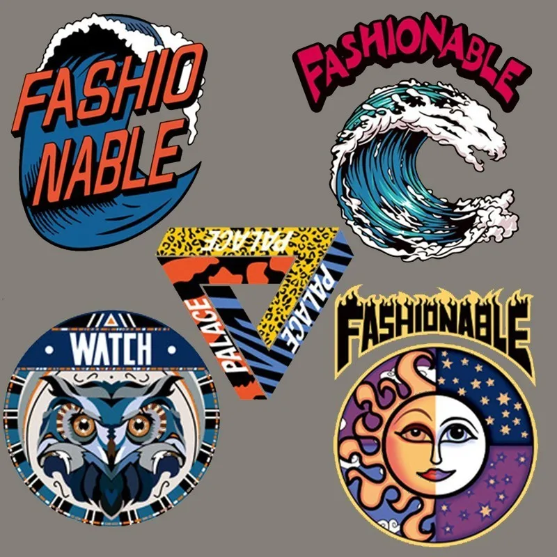 Fashionale морская волна железо на заплатках наклейки совы моющиеся Аппликации а