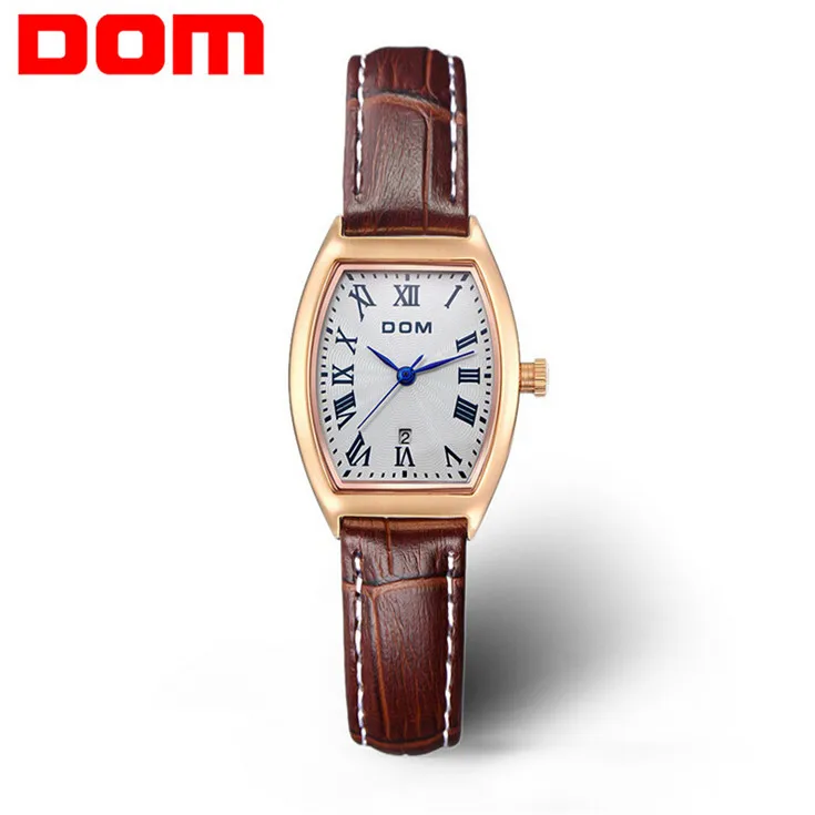 2016 Новинка DOM часы Женская мода люкс марки наручные Повседневная натуральная