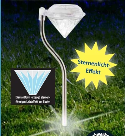 Декоративный садовый светильник из нержавеющей стали на солнечной батарее