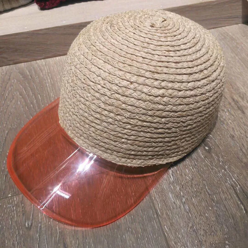 Новинка лета 2019 ручная работа рафия пэтчворк прозрачный ПВХ модная кепка для