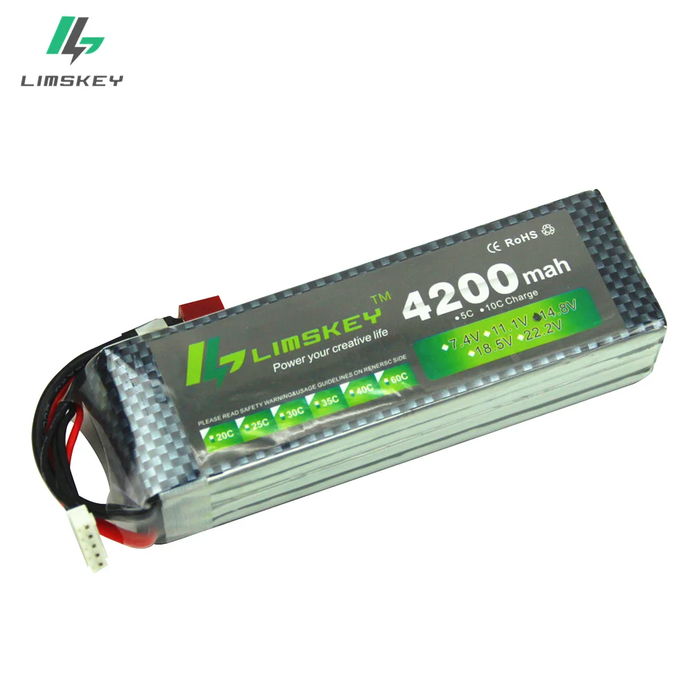 Limskey Power литий полимерный аккумулятор 14 8 в 4200 мАч 30C MAX 40C T Plug для радиоуправляемых