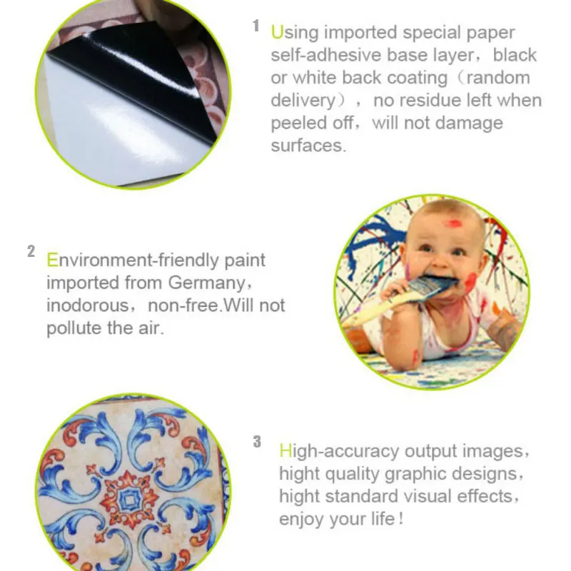 10 шт./партия ПВХ водонепроницаемый унитаз гостиная спальня наклейка на пол 3D