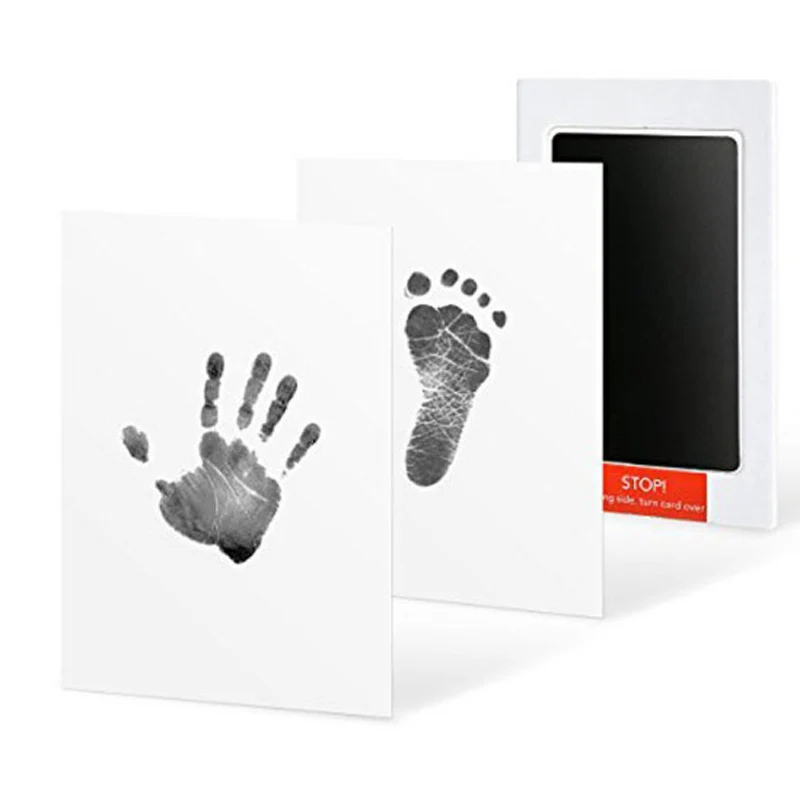 Black BalleenShiny Baby Handprint отпечаток ноги нетоксичный новорожденный отпечаток руки Inkpad водяной знак Детские сувениры литье глиняные игрушки подарок - Цвет: Black