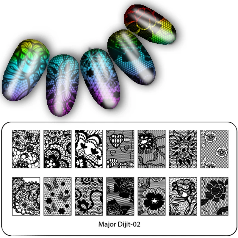 1 шт. пластины для стемпинга ногтей кружевной рисунок диск переносная печать