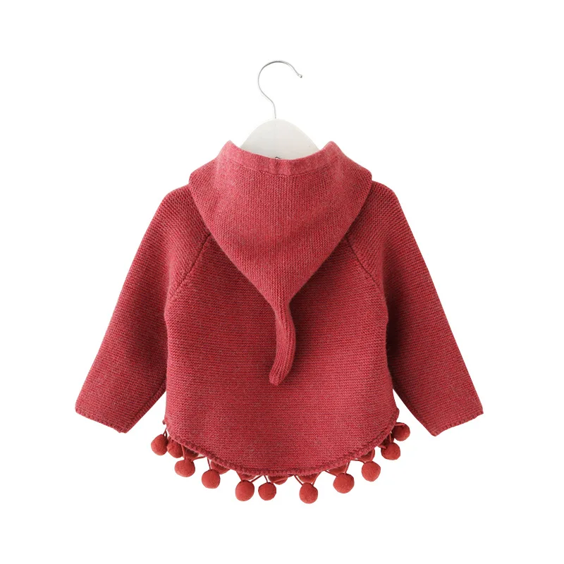 Осень зима 2018 детский пуловер Rlyaeiz свитера с капюшоном для девочек вязаный свитер
