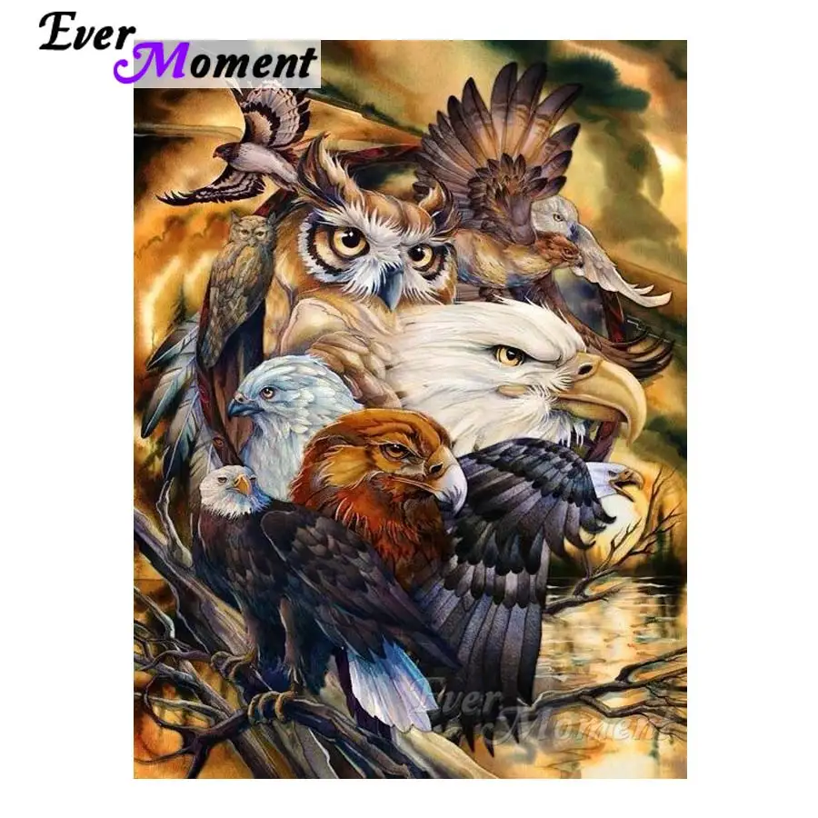 

Ever Moment Diamond Painting Eagle Animal 5D DIY Full Square Drills Embroidery Mosaic Cross Stitch Handmade Gift ASF1523