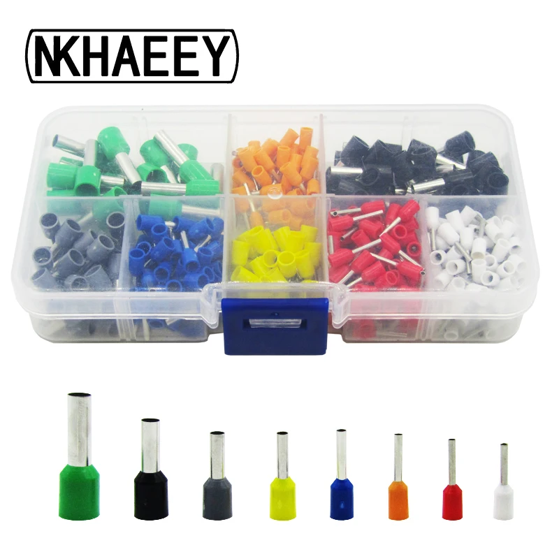 400 шт./кор. E0508 E7508 E1008 E1508 E2508 изолированных кабельных наконечников клеммной