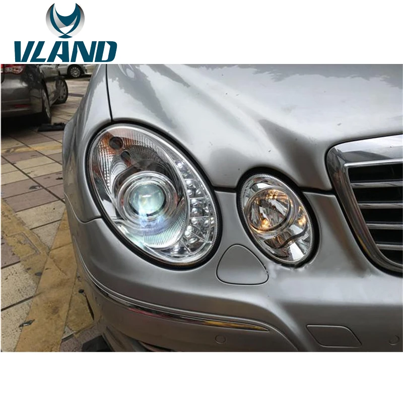 VLAND фабрика для автомобиля фара для W211 головного света 2006-2009 для E200 E240 E280 светодиодный фар H7 ксеноновые линзы+ подключи и играй 35 Вт