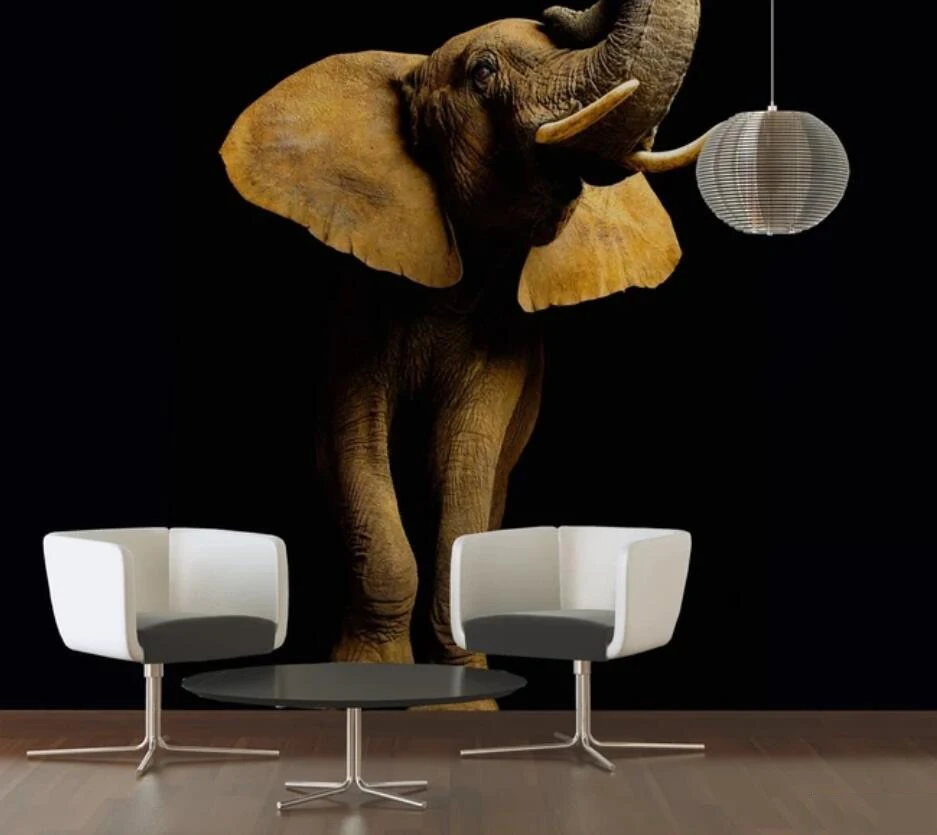 Слон 3D телевизор диван фон стены Декоративные Настенные обои фрески |