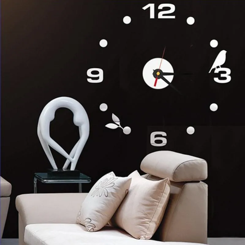 Настенные часы для дома, часы-наклейка, настенные часы Horloge 3D, сделай сам, акриловая Зеркальная Наклейка, украшение для дома, для гостиной, Кварцевая игла