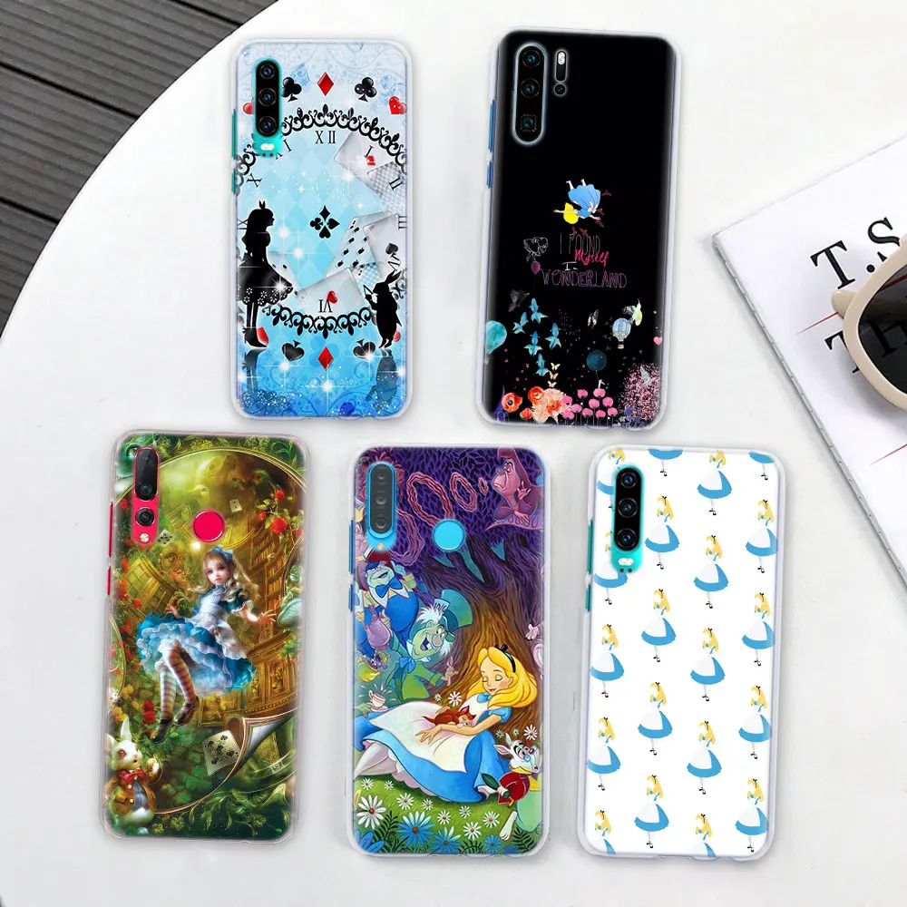 Аниме Алиса в стране чудес чехол для телефона для huawei P30 P30 Pro P9 P10 P20 Lite P Smart Plus View 20 Жесткий PC задний Чехол бант
