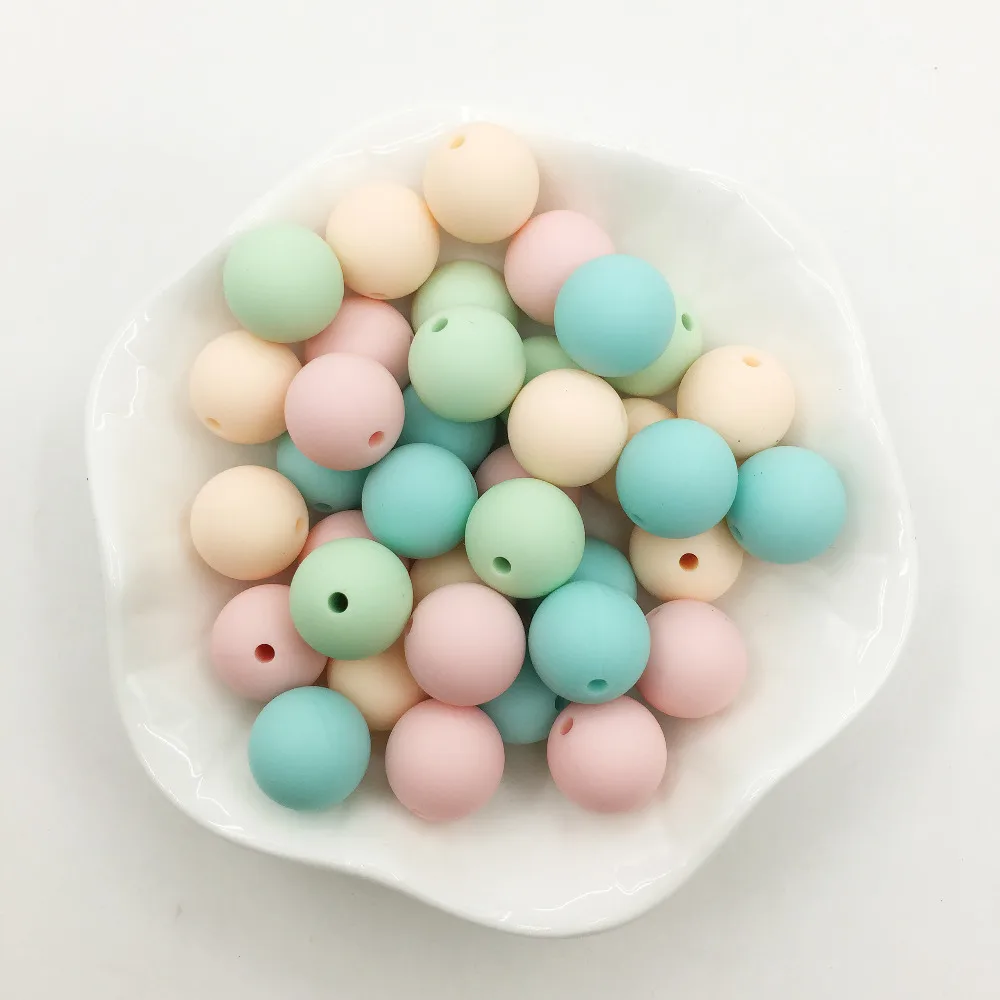 15 мм конфеты силиконовые бусины для девочек Детские Прорезыватели безопасный