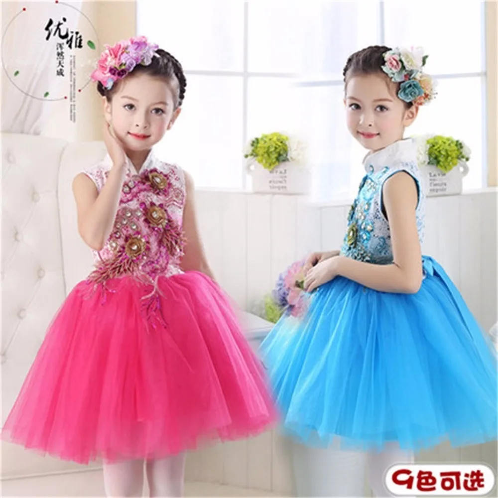 2017 г. Детское платье-пачка с вуалью для школьников платье принцессы блестками