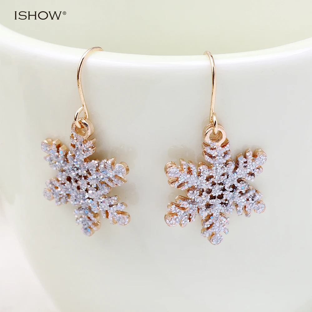 Серьги со снежинками на Рождество oorbellen цветочные серьги букле d'oreille bijoux femme
