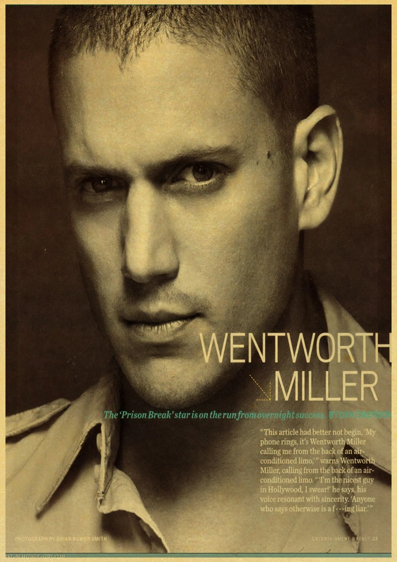 B039 Prison Break Wentworth Miller Доминик Пёрселл винтажный бумажный плакат настенная живопись украшение дома 42X30 см 30X21 см - Цвет: B039