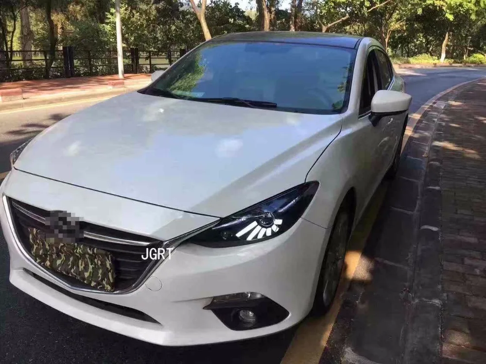 Автомобильный стиль светодиодный фары для Mazda 3/Axela- для Axela Головной фонарь светодиодный DRL Объектив двойной луч H7 HID Xenon bi xenon объектив