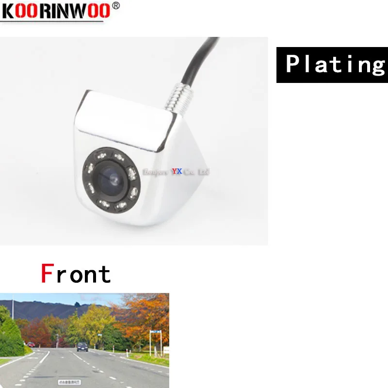 Koorinwoo Универсальная автомобильная резервная камера металлическая CCD HD камера заднего вида/заднего вида s 8 IR ночного видения Водонепроницаемая IP68 - Название цвета: Front Camera