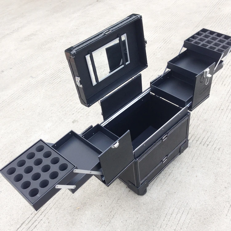 Косметички тележка для ногтей макияж Чехол с прокаткой коробка красоты Toolbox