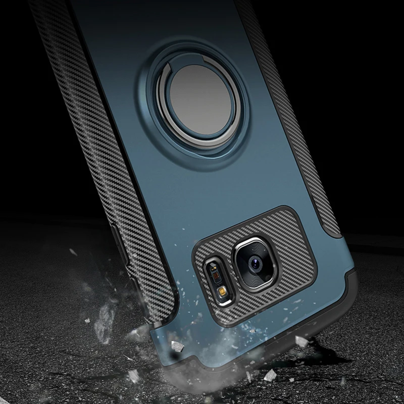 Case for Samsung Galaxy NOTE 9 8 J4 J6 J8 2018 A6 Plus S8 S9 S7 EDGE J3 J5 J7 2017 PRO J2 PRIME Car Holder Finger Ring Slim | Мобильные