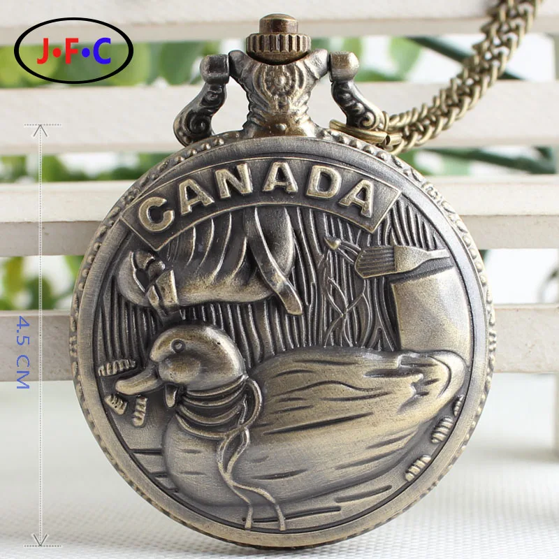 Винтаж сувенир часы Канада животных талисман украшения кварцевые карманные