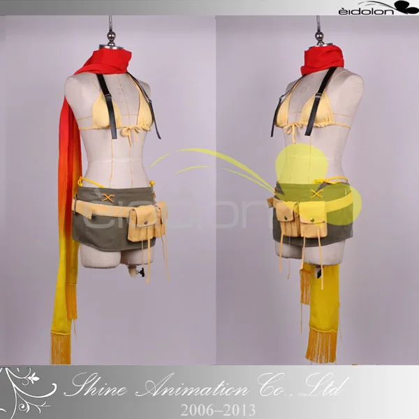 Final Fantasy X 2 Rikku Косплэй костюм с повязкой на голову и Перчатки рукава 11|cosplay costume|cosplay