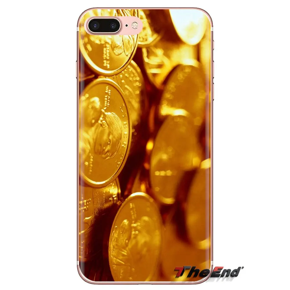 Мягкие чехлы с изображением золотых монет для Huawei G7 G8 P7 P8 P9 P10 P20 P30 Lite Mini Pro P Smart Plus