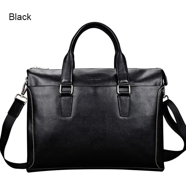 black Натуральная кожа, сумка для ноутбука, портфель, деловая мужская сумка, настоящая коровья кожа, мужская сумка на плечо, мужская сумка, портфель, распродажа - Цвет: black