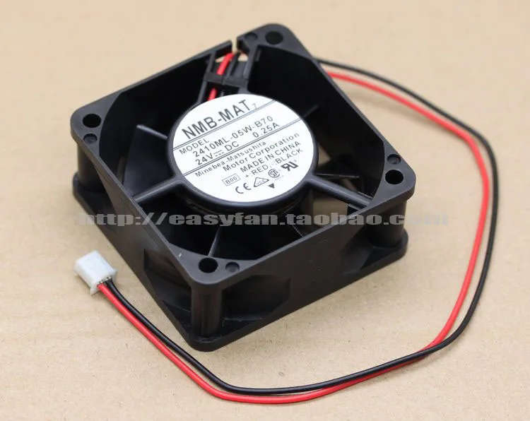 NMB MAT 2410ML 05W B70 B00 DC 24V 0.25A 2 проводной 60X60X25mm Сервер вентилятор охлаждения|square fan|server