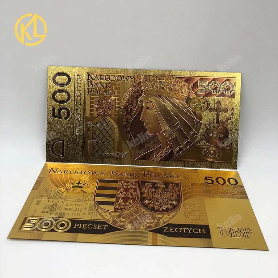 1 шт. 50 PLN ZLOTY польская Золотая фольга пластиковый счетчик банкнот деньги папа Джон Павел II для сувенирный подарок и коллекция - Цвет: 500PLN1994