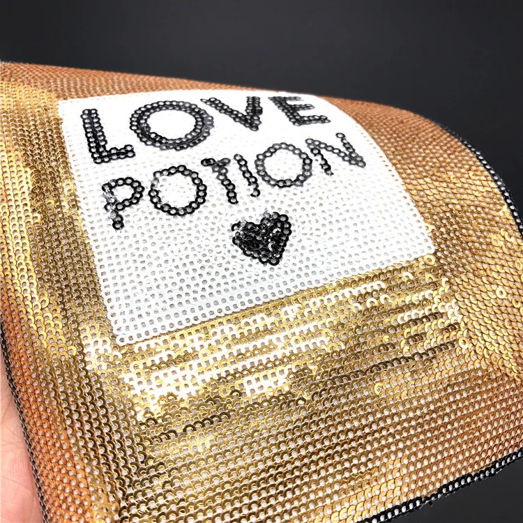 1 шт. красивые золотого цвета с блестками и рисунком баночки аппликация вышитая