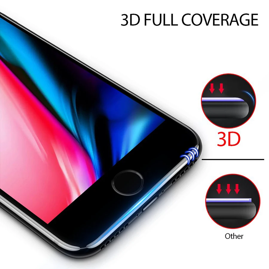 VALAM закаленное стекло для защиты экрана iPhone 7 9H твердость plus полное покрытие 3D