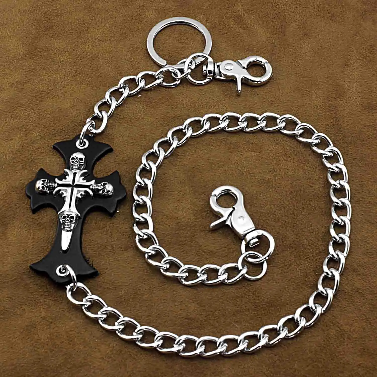 Fashion Punk Hip-hop Trendy leather Belts Waist Chain Male Pants Men women Jeans Silver Metal Clothing Accessories WZ04 | Украшения и