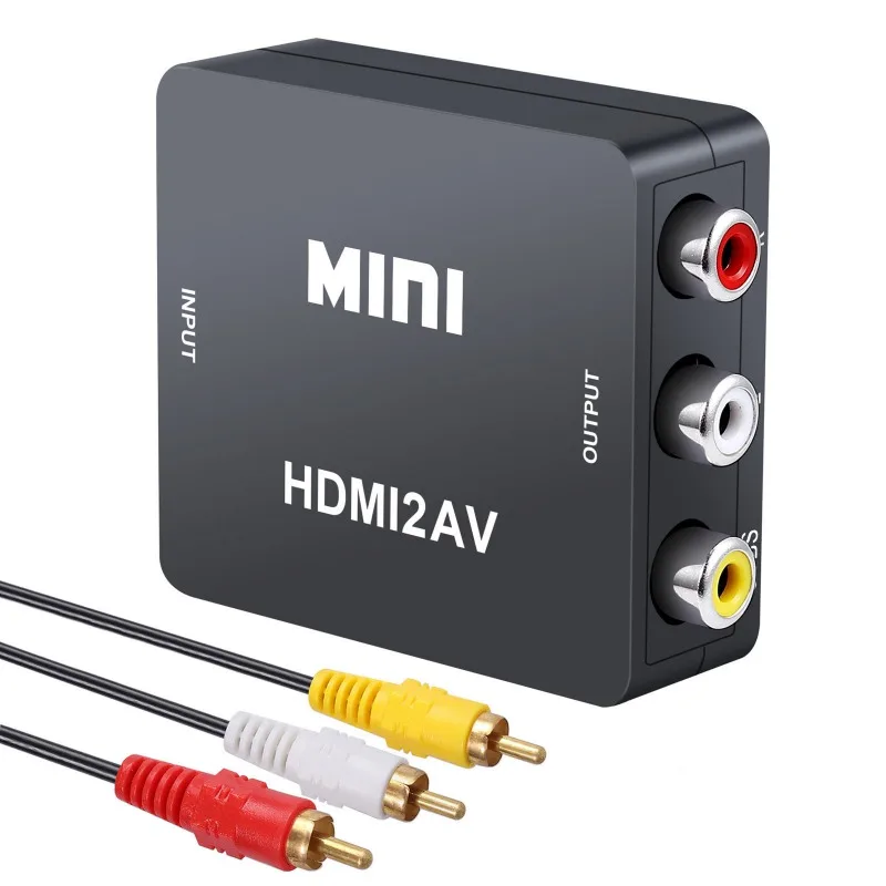Мини HDMI в AV/RCA конвертер коробка композитный аудио видео CVBS адаптер 1080P для ТВ VHS VCR