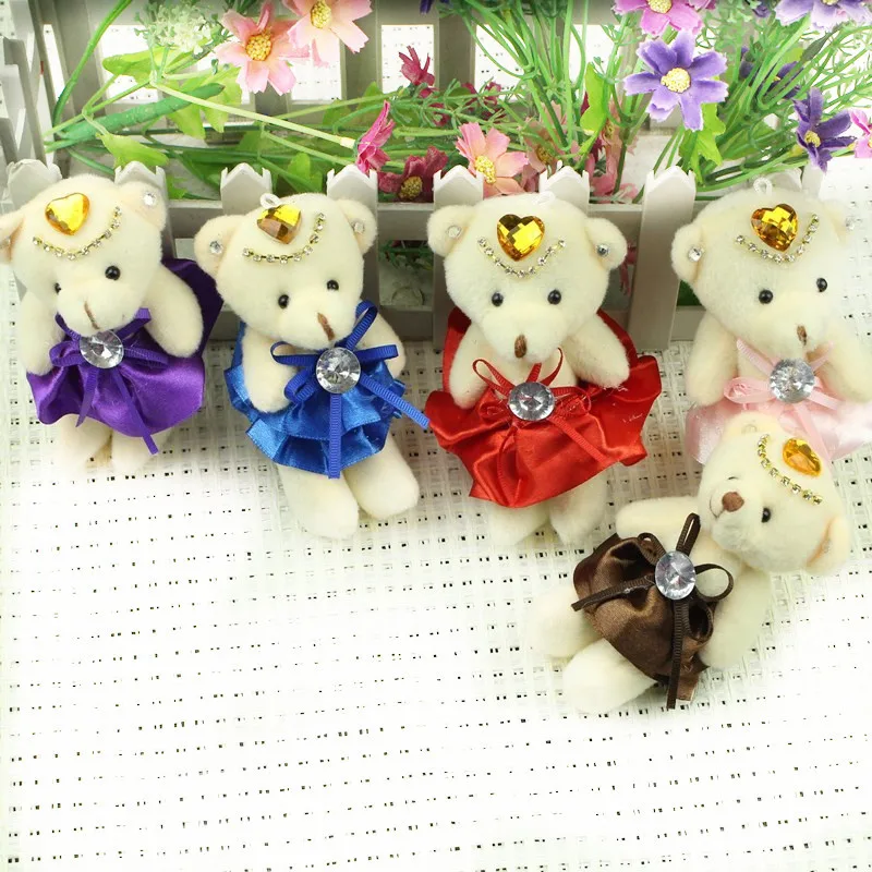 Милые 20 шт./лот, Kawaii 10 см, маленькие плюшевые мишки, мягкая плюшевая игрушка, мишка, мини мишка, плюшевые игрушки, свадебный подарок, брелок