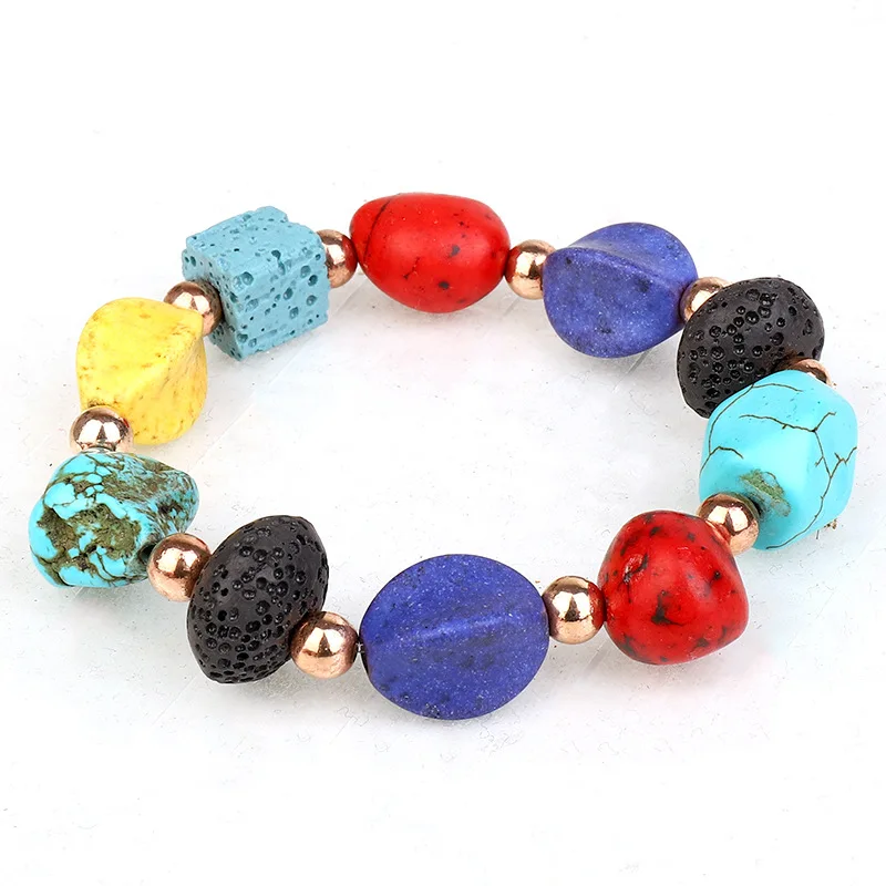 Браслет с лавовым камнем чакра бусины Бохо богемные для женщин лучший друг