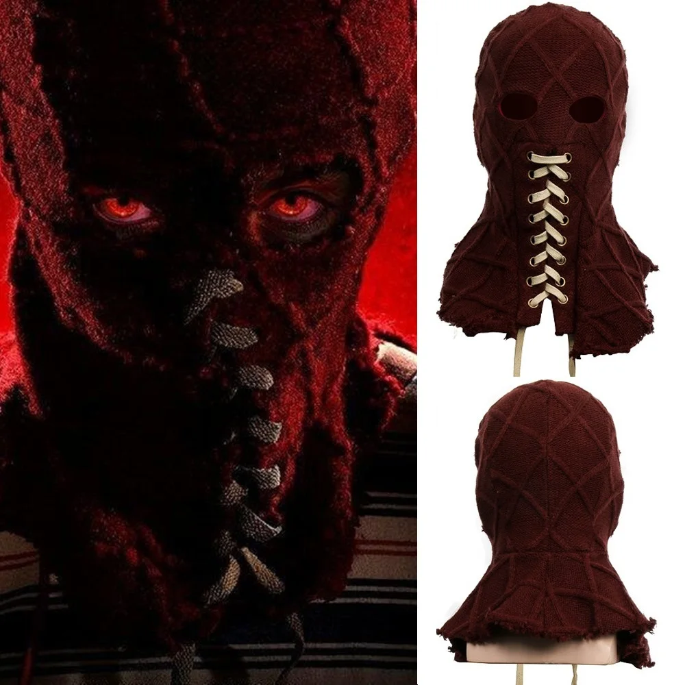 Фильм BrightBurn косплей маска на всю голову красный капюшон Косплей страшный ужас жуткий вязаный лицо дышащая маска Хэллоуин реквизит