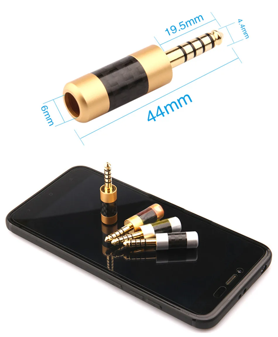 Headphone Connector 4.4mm 5 Poles Balanced Headset Plug Stereo For Sony NW-WM1Z/A 4.4 Player Audio Adapter Gold Plating