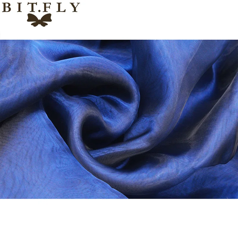 Navy Blue BIT. FLY 32 цвета свадебный фон стол занавеска 10 м* 1,35 м прозрачная органза Swag ткань украшение для свадебного банкета торжества - Цвет: Navy Blue