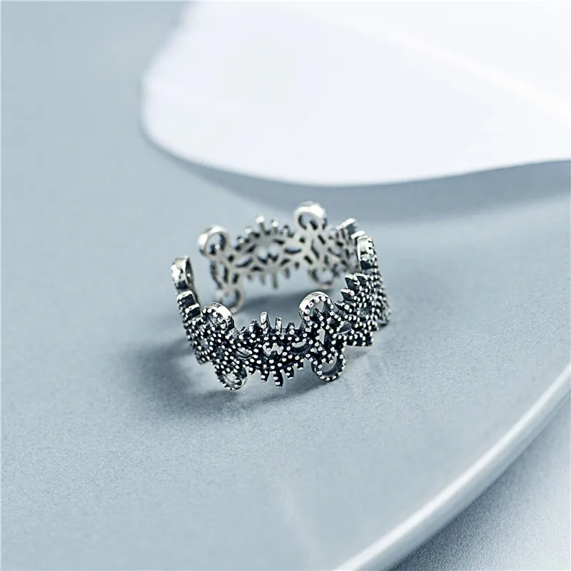 Винтажное Открытое кольцо с цветком женское ювелирное изделие из 100%