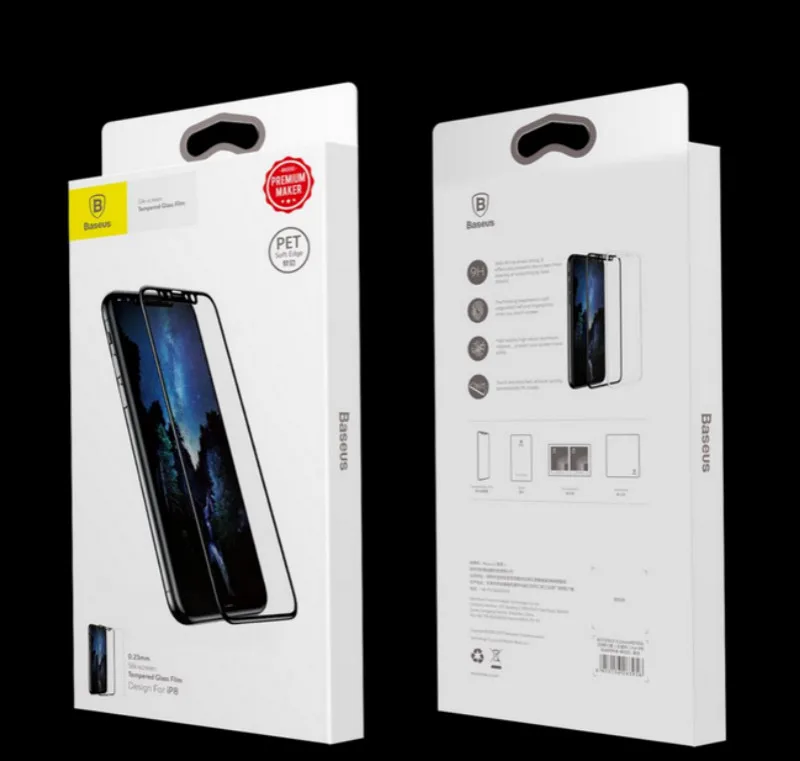 Закаленное стекло baseus для iPhone X, защитная ультратонкая 3D Защитная пленка с боковым краем 9H для iPhone 10