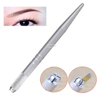 1pc metal permanent makeup pen eyebrow tattoo light manual machine pen microblading needle blade tools