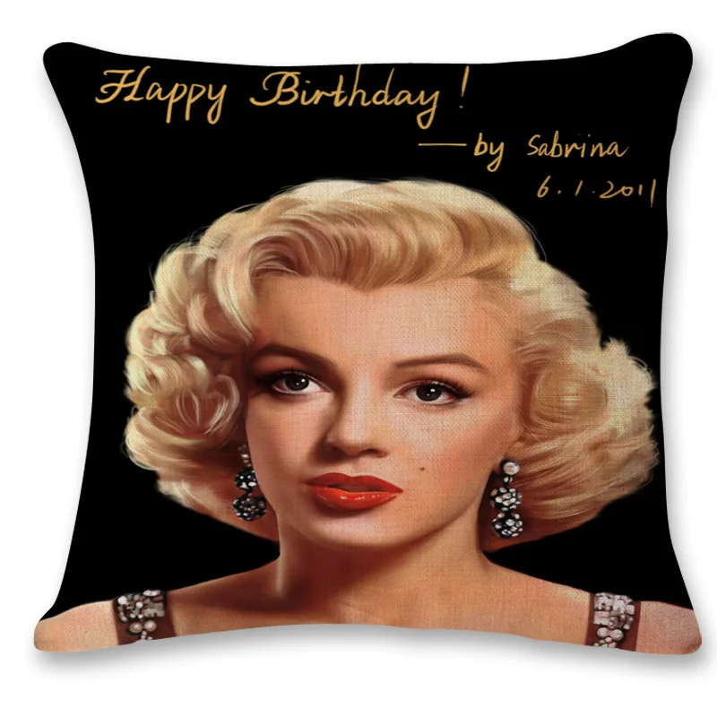 Nordic retro star Marilyn Monroe Cushion Covers Classic Printing Throw Pillowcase for Couch American soft Home Decor Car cover | Дом и сад