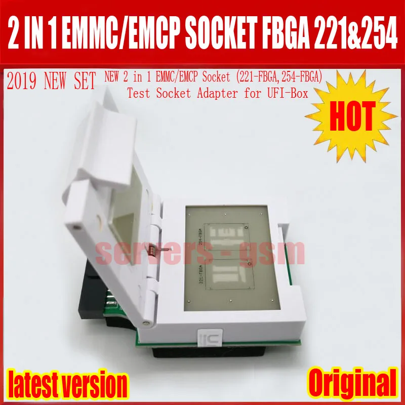 Новый оригинальный тестовый переходник 2 в 1 EMMC/EMCP (221 FBGA 254 FBGA) для UFI Box|Детали